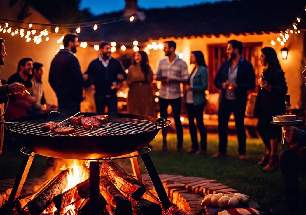 soirée grillades au feu de bois